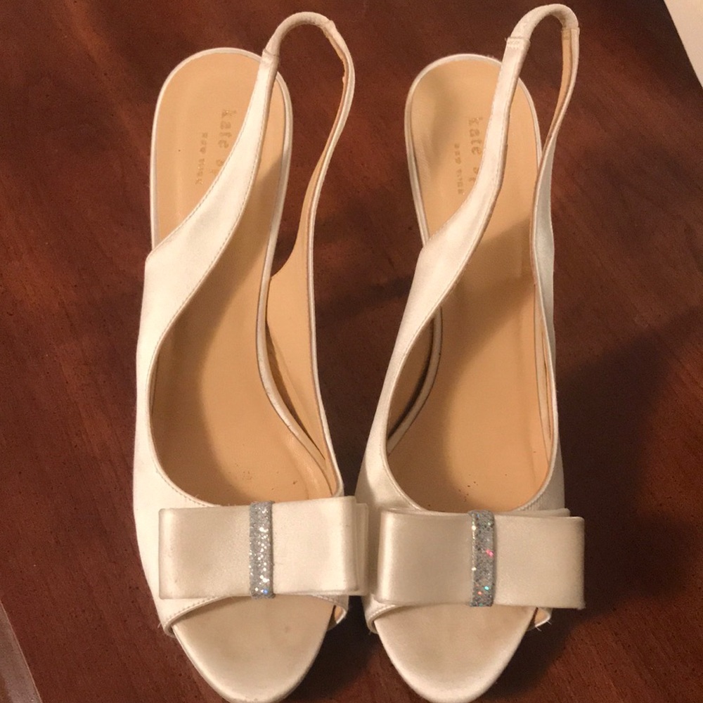 Lightly worn white Kate Spade Heels